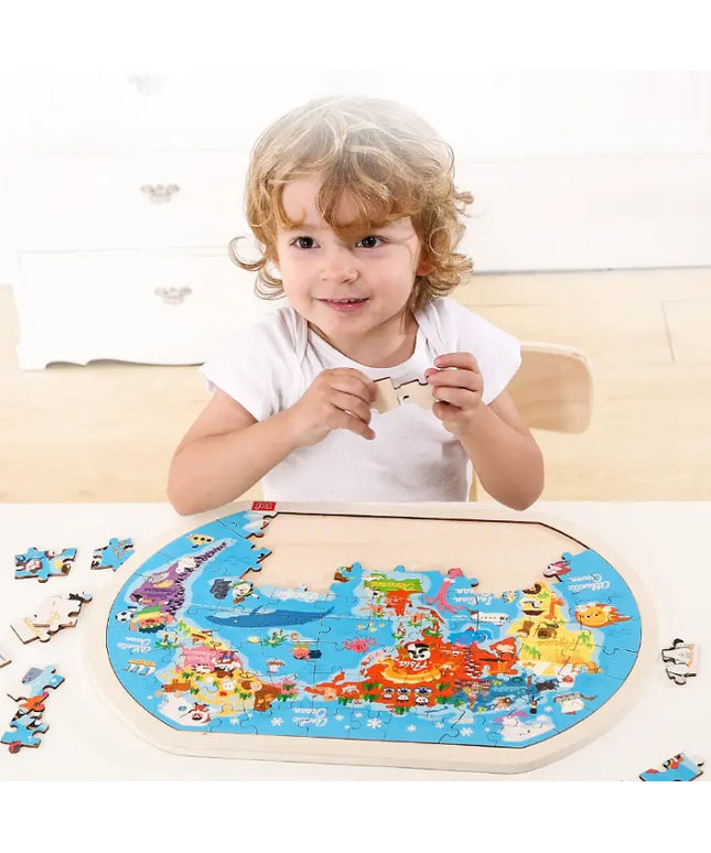 Wooden Puzzle World Children's Toys Gift Baby Educational Toys beldemo5-toys2