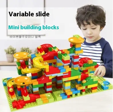 Race Run DIY Small Block Compatible City Building Blocks Funnel Slide beldemo5-toys2