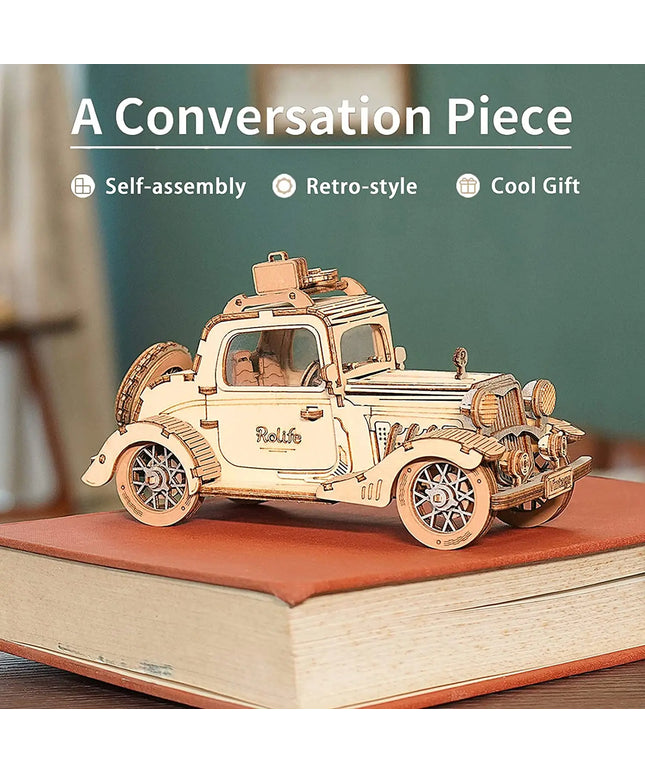 Robotime Rolife Vintage Car Model 3D Wooden Puzzle Toys For Chilidren Kids beldemo5-toys2
