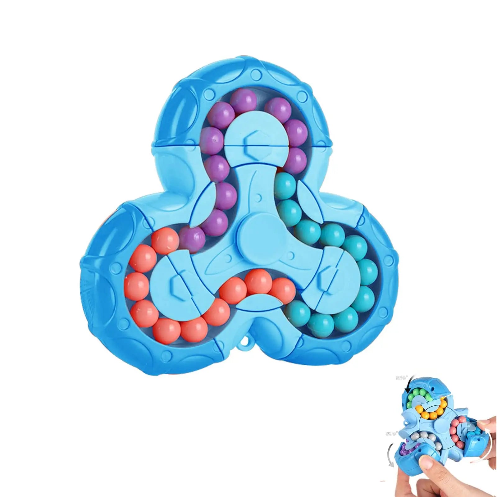 Magic Bean Puzzle Toy, Rotating Magic Bean Cube&Fidget Spinner Toys 2-in-1, Magic Ball Brain Teaser STEM Game, Gift For Kids Boys Girls, Teens And Adult For Birthday Christmas New Year beldemo5-toys2