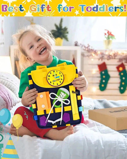 Toddler Busy Board Backpack With Buckles And Learning Activity Toys Develop Basic Life Skills beldemo5-toys2
