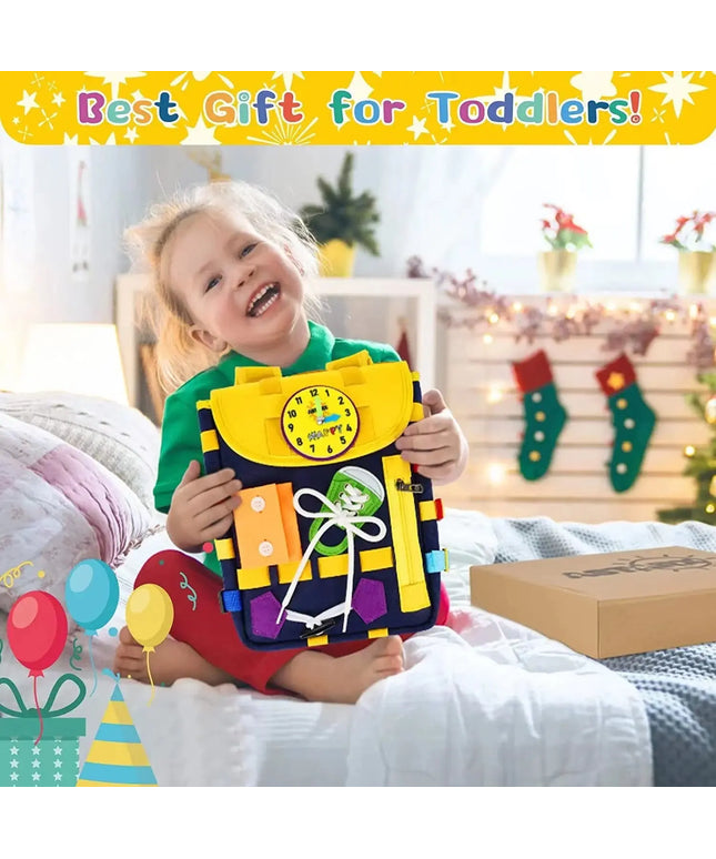 Toddler Busy Board Backpack With Buckles And Learning Activity Toys Develop Basic Life Skills beldemo5-toys2