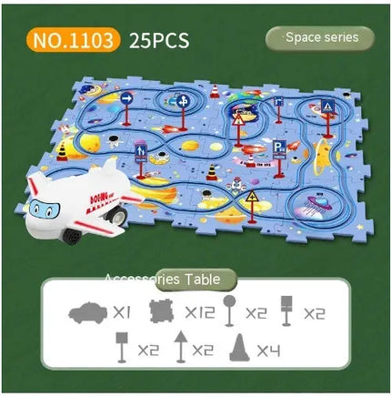Children Puzzle Electric Railroad Speeder DIY Assembly Electric Car Automatic Rail City Scene Construction Education Toy Gift beldemo5-toys2