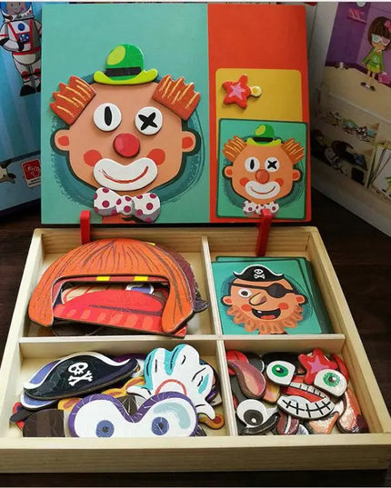 Montessori Magnetic Fun Puzzle Children's Wooden Puzzle Box Game Cartoon Educational Painting Toys For Children Gift Antistress beldemo5-toys2