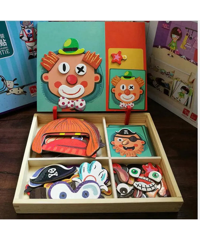 Montessori Magnetic Fun Puzzle Children's Wooden Puzzle Box Game Cartoon Educational Painting Toys For Children Gift Antistress beldemo5-toys2