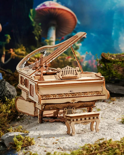 Robotime 223pcs 3D Wooden Puzzle Magic Piano Mechanical Music Box Toy Gift Desk Gift For Men Women Hobby AMK81 beldemo5-toys2