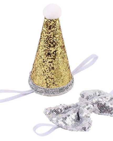 Pet Sequin Party Hat & Bow beldemo5-toys2