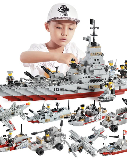 8-in-1 military battleship boy gift puzzle children toys beldemo5-toys2
