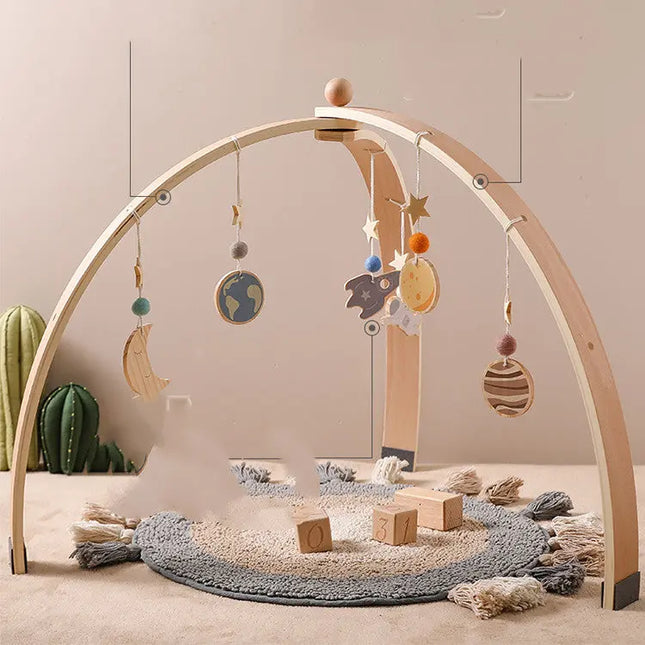 Triangle Rack Wooden Fitness Equipment Newborn Baby Crib Toy beldemo5-toys2