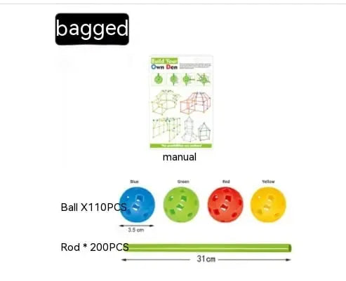 Children's Diy Bead Tent Fort Building Kit Toy Tent Building Blocks Tent Fight Tent beldemo5-toys2