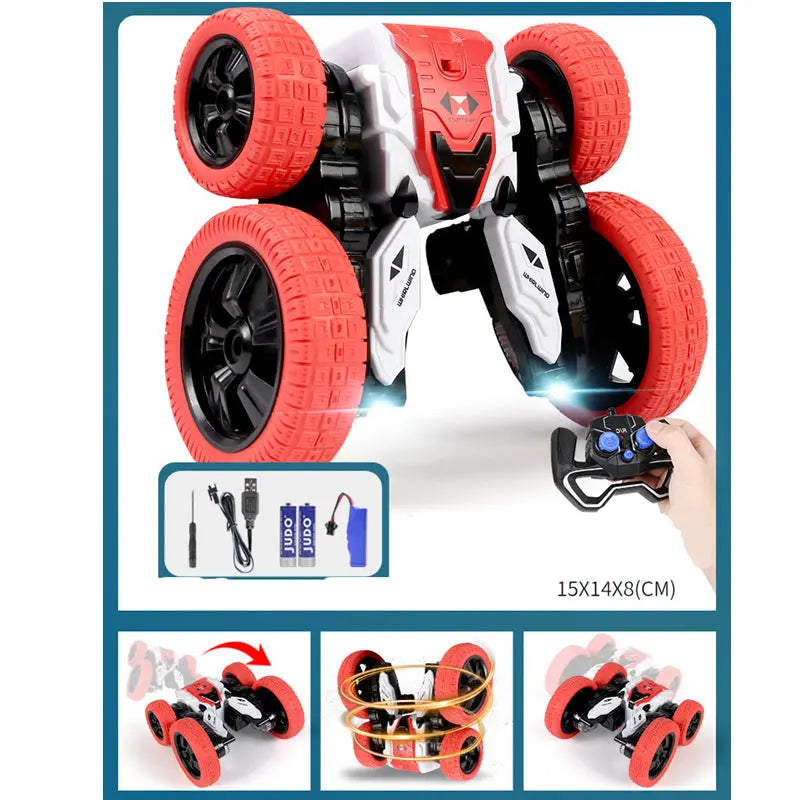 Double-sided Tumbling Stunt Dump Truck Charging Version Remote Control Toy beldemo5-toys2