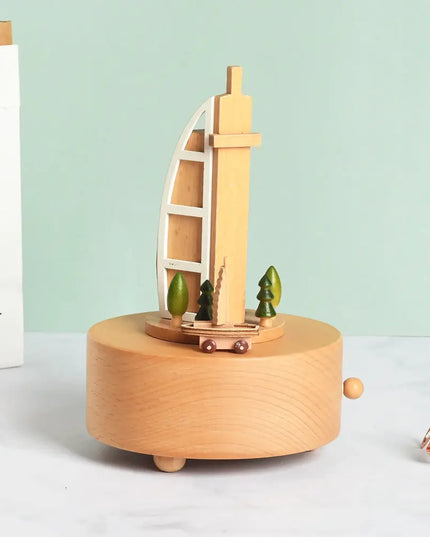Wooden building model music box birthday gift beldemo5-toys2