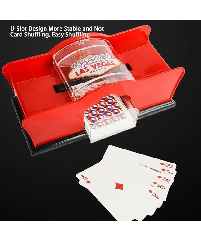 Poker Card Hand Shuffler Easy Hand Cranked Casino Card Shuffling Machine For Blackjack Poker Texas beldemo5-toys2