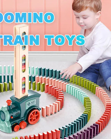 Domino Train Toys Baby Toys Car Puzzle Automatic Release Licensing Electric Building Blocks Train Toy beldemo5-toys2