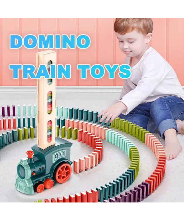Domino Train Toys Baby Toys Car Puzzle Automatic Release Licensing Electric Building Blocks Train Toy beldemo5-toys2