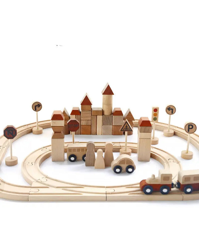 Wooden Creative Forest Track Children Puzzle To Build Urban Rail Transit Wooden Toys beldemo5-toys2