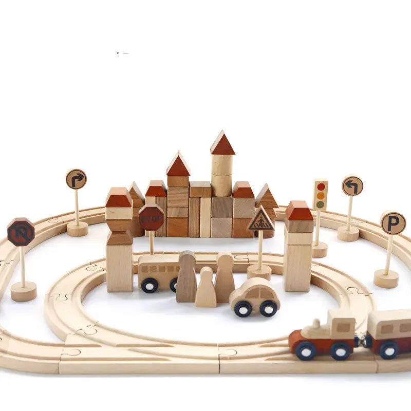Wooden Creative Forest Track Children Puzzle To Build Urban Rail Transit Wooden Toys beldemo5-toys2