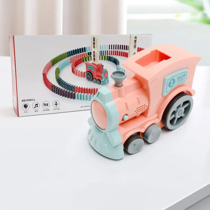 Domino Train Toys Baby Toys Car Puzzle Automatic Release Licensing Electric Building Blocks Train Toy beldemo5-toys2