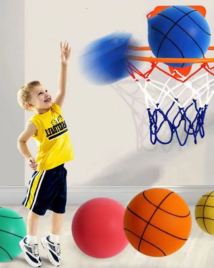 Silent High Density Foam Sports Ball Indoor Mute Basketball Soft Elastic Ball Children Sports Toy Games beldemo5-toys2