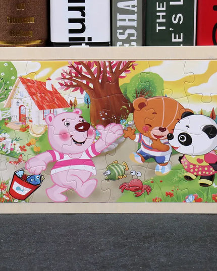 80PCS wooden educational toys educational development baby kids training toys children animal puzzle beldemo5-toys2