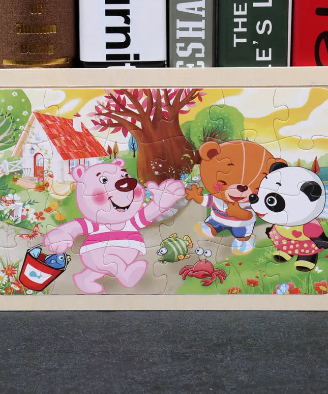 80PCS wooden educational toys educational development baby kids training toys children animal puzzle beldemo5-toys2