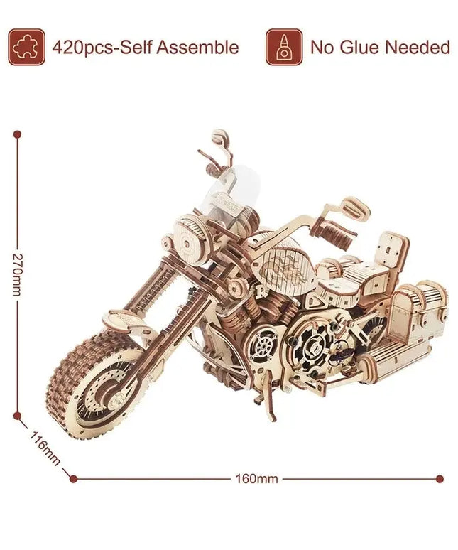 Robotime Rokr Cruiser Motorcycle DIY Wooden Model 420 Pcs Building Block Kits Funny Toys Gifts For Children Adults Dropshipping beldemo5-toys2