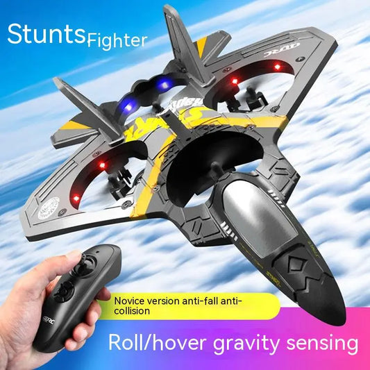 Children's Remote Control Aircraft V17 Fighter Drone Drop-resistant Foam Fixed Wing Glider Stunt Boy Toy beldemo5-toys2
