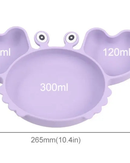 Baby Food Supplement Silicone Crab Tableware Set Bells toys