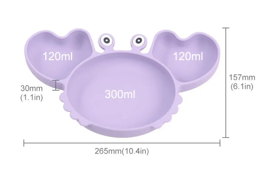 Baby Food Supplement Silicone Crab Tableware Set Bells toys