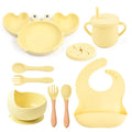 Baby Food Supplement Silicone Crab Tableware Set Bells toys