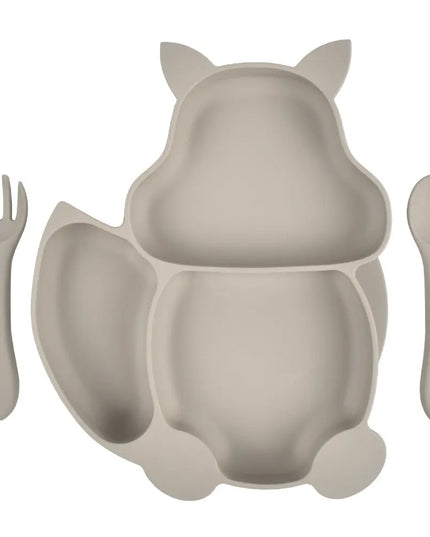 Baby Silicone Food Supplement Bowl Baby Spoon Silicone Kid's Dinner Plate Bells toys