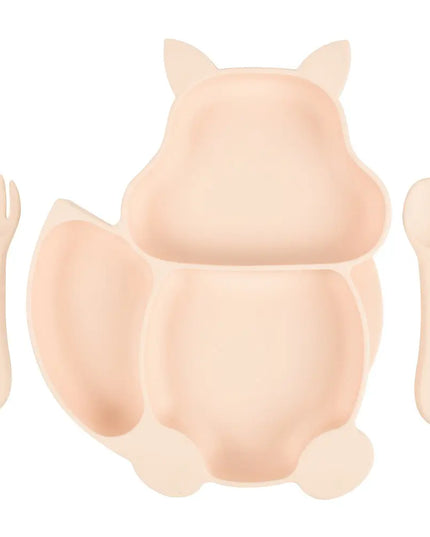 Baby Silicone Food Supplement Bowl Baby Spoon Silicone Kid's Dinner Plate Bells toys