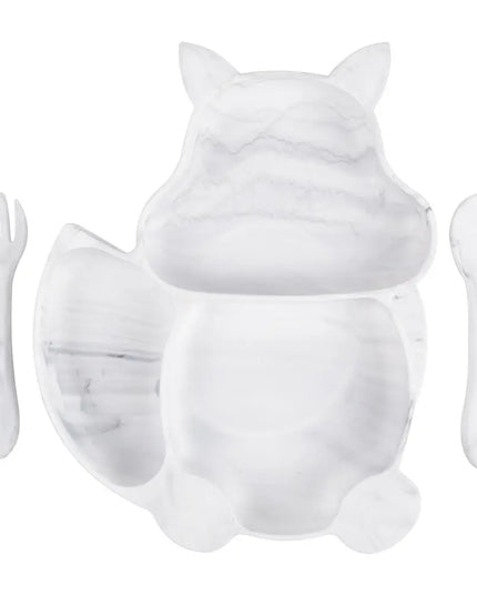 Baby Silicone Food Supplement Bowl Baby Spoon Silicone Kid's Dinner Plate Bells toys