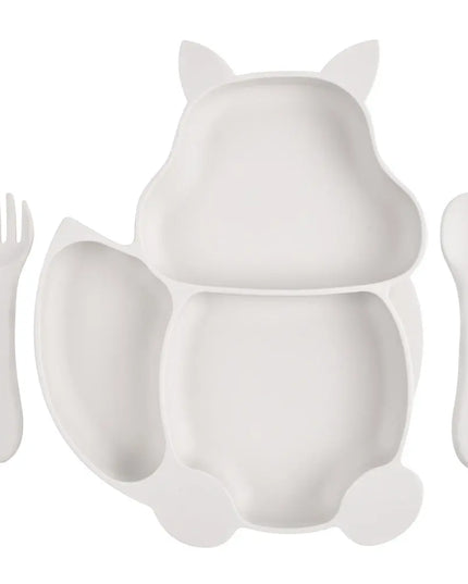 Baby Silicone Food Supplement Bowl Baby Spoon Silicone Kid's Dinner Plate Bells toys