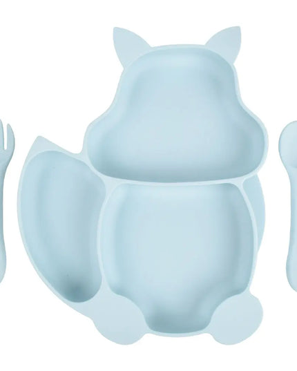 Baby Silicone Food Supplement Bowl Baby Spoon Silicone Kid's Dinner Plate Bells toys