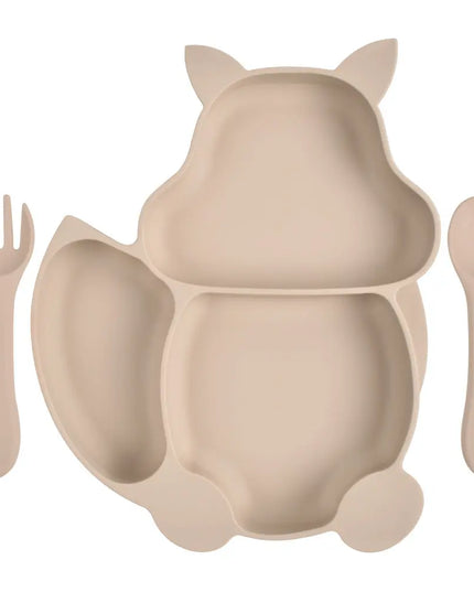 Baby Silicone Food Supplement Bowl Baby Spoon Silicone Kid's Dinner Plate Bells toys