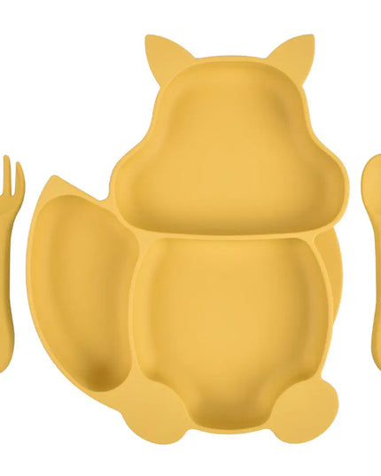 Baby Silicone Food Supplement Bowl Baby Spoon Silicone Kid's Dinner Plate Bells toys