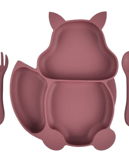 Baby Silicone Food Supplement Bowl Baby Spoon Silicone Kid's Dinner Plate Bells toys