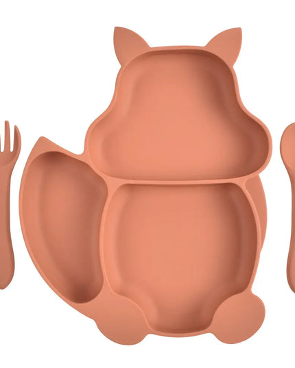 Baby Silicone Food Supplement Bowl Baby Spoon Silicone Kid's Dinner Plate Bells toys