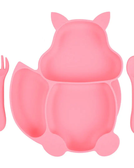 Baby Silicone Food Supplement Bowl Baby Spoon Silicone Kid's Dinner Plate Bells toys