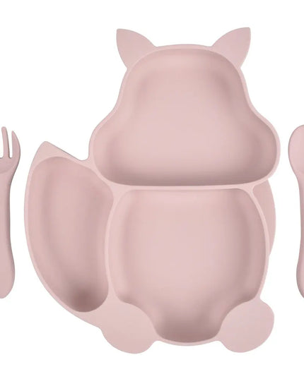 Baby Silicone Food Supplement Bowl Baby Spoon Silicone Kid's Dinner Plate Bells toys