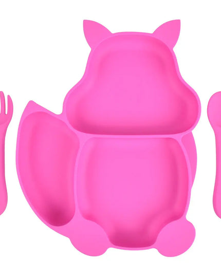 Baby Silicone Food Supplement Bowl Baby Spoon Silicone Kid's Dinner Plate Bells toys