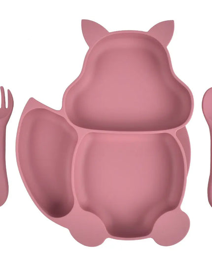 Baby Silicone Food Supplement Bowl Baby Spoon Silicone Kid's Dinner Plate Bells toys