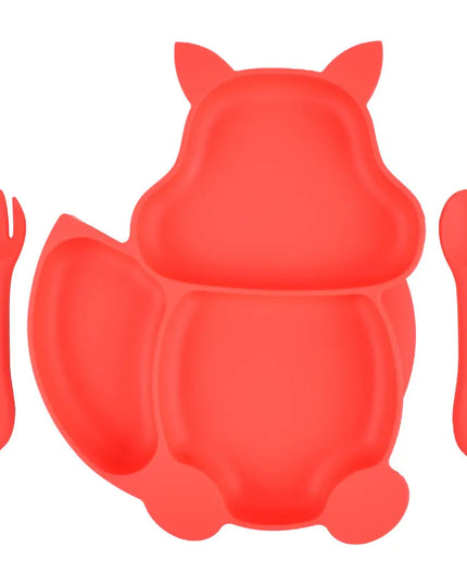 Baby Silicone Food Supplement Bowl Baby Spoon Silicone Kid's Dinner Plate Bells toys