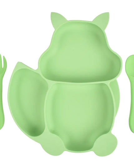 Baby Silicone Food Supplement Bowl Baby Spoon Silicone Kid's Dinner Plate Bells toys