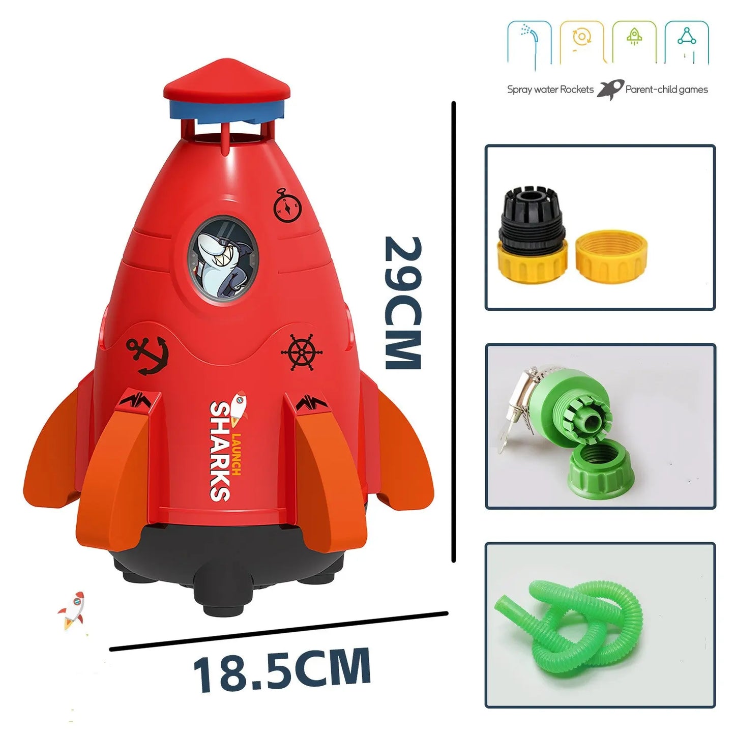 Kids Space Rocket Sprinkler Spinner beldemo5-toys2
