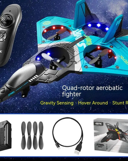 Children's Remote Control Aircraft V17 Fighter Drone Drop-resistant Foam Fixed Wing Glider Stunt Boy Toy beldemo5-toys2