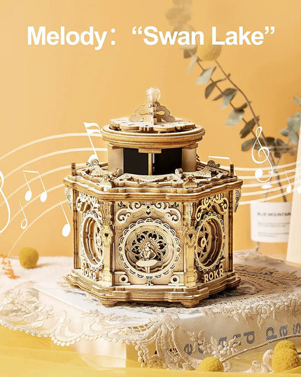 Robotime Rokr DIY Mechanical Music Box Kit 3D Wooden Puzzle Box For Adults Self-Assembly Building Project - Secret Garden beldemo5-toys2