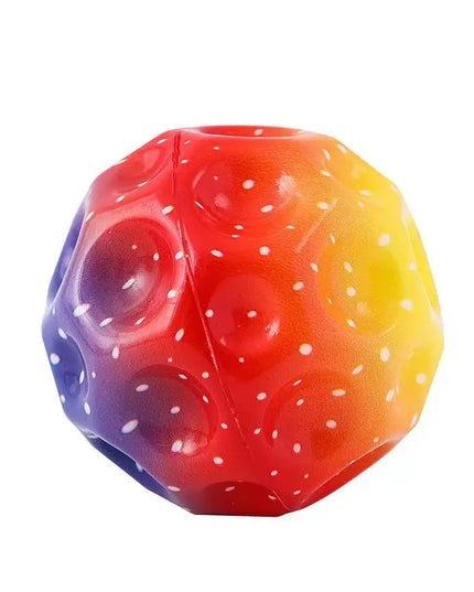 Colorful Hole Ball Soft Bouncy Ball Anti-fall Moon Shape Porous Bouncy Ball Kids Indoor Toys Ergonomic Design Elastic Ball beldemo5-toys2