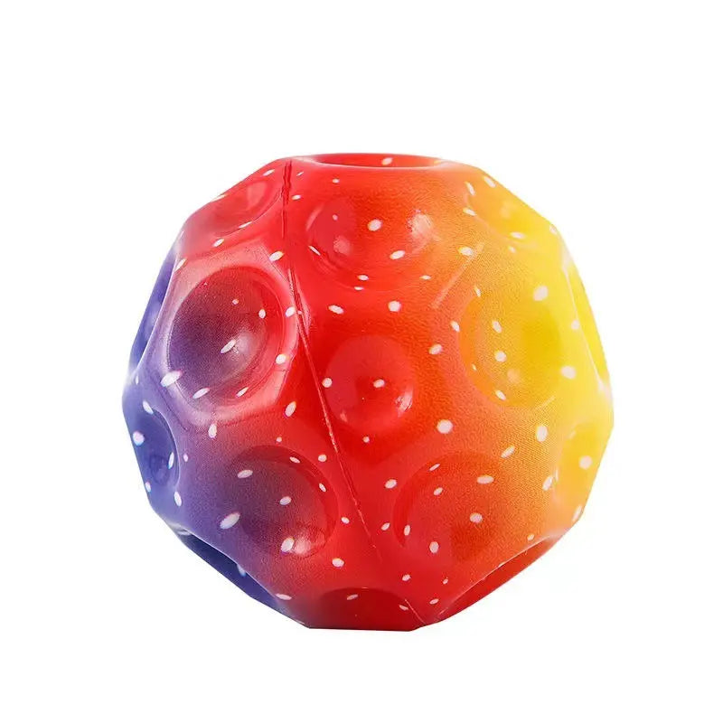 Colorful Hole Ball Soft Bouncy Ball Anti-fall Moon Shape Porous Bouncy Ball Kids Indoor Toys Ergonomic Design Elastic Ball beldemo5-toys2